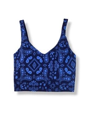 OFFLINE By Aerie Real Me Low Key Longline Sports Bra Paisley Medium Gym Yoga